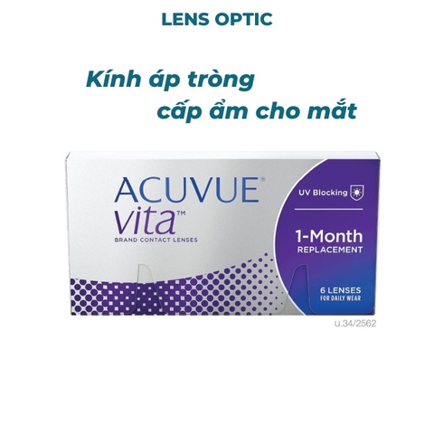 Kính áp tròng Acuvue Vita chống tia UV dùng 1 tháng, lens trong suốt có độ cận - Lens Optic