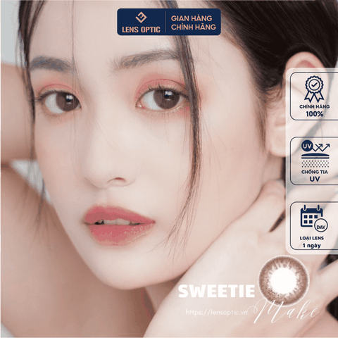 Kính áp tròng SEED 1 ngày - Màu Sweetie Make, lens SEED eye coffret 1 day UV- Lens Optic