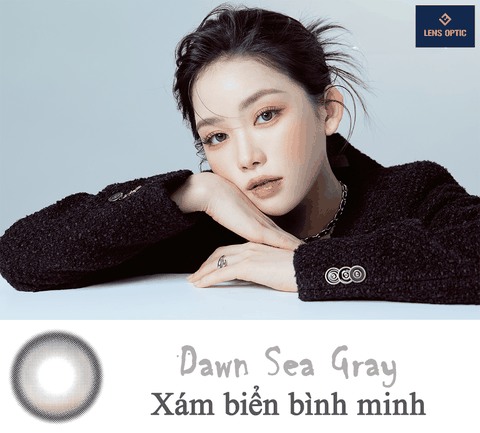 Kính áp tròng Blur Gray 6 tháng, lens mắt màu xám có độ