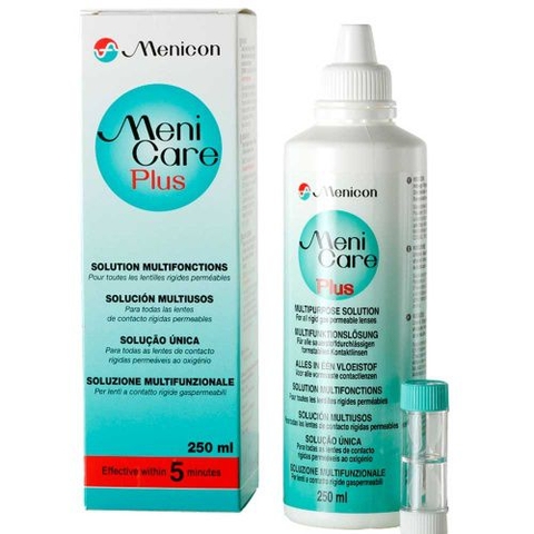 Dung dịch ngâm kính áp tròng cứng MeniCare Plus 250ml, nước ngâm rửa lens Ortho K