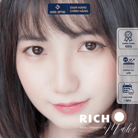 Kính áp tròng SEED 1 ngày màu Rich Make, lens SEED Eye Coffret 1 day UV- Lens Optic