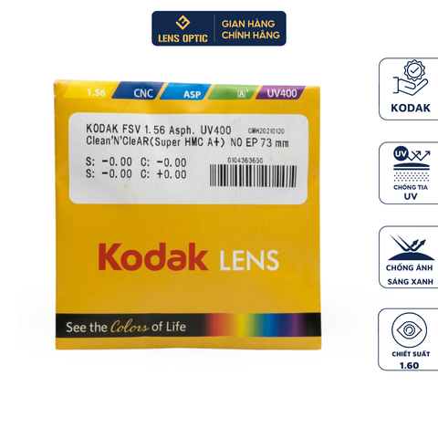 Tròng kính Mỹ Kodak FSV Asph UV400 Clean&Clear (Super HMC A+)