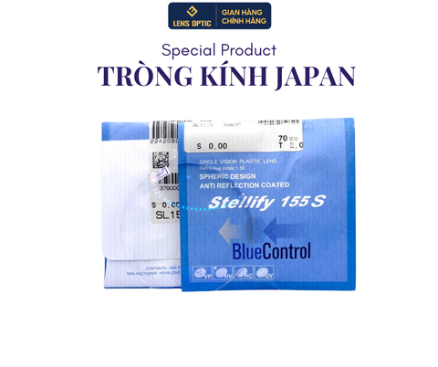 Tròng kính chống ánh sáng xanh Hoya Stellify Blue Control 1.55