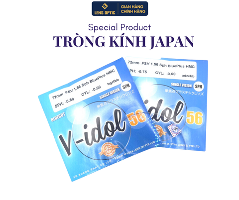 Tròng kính chống ánh sáng xanh Vidol Bluecut 1.56 hmc