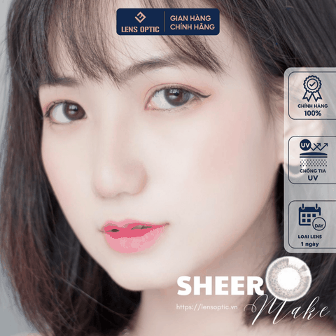 Kính áp tròng SEED 1 ngày màu Sheer Make, lens SEED Eye coffret 1 day UV- Lens Optic