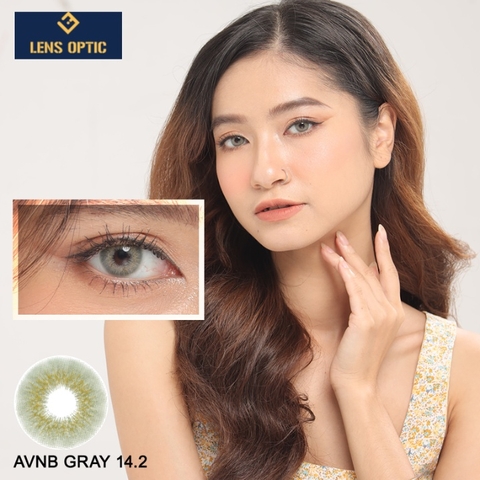 Kính áp tròng màu xám tây ANVI GRAY có độ cận, lens mắt màu xám nổi bật -Lens Optic