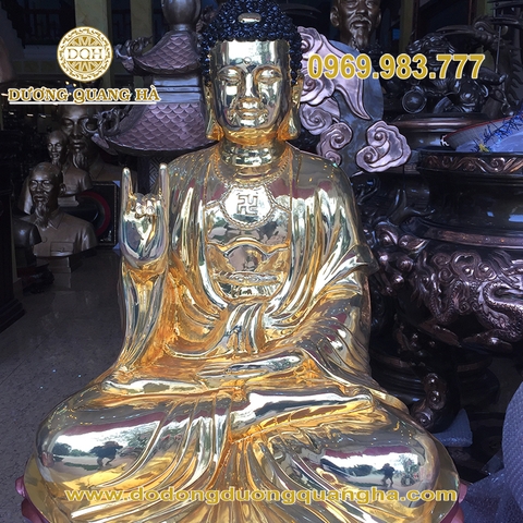 Tượng Tam thế Phật cao 1m1 mạ vàng 24k