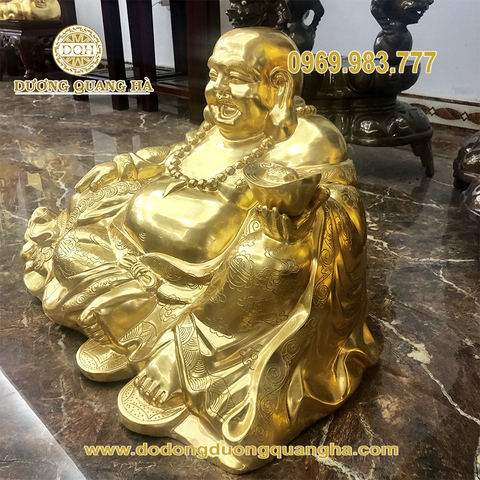 Tượng Phật Di Lặc Bằng Đồng Dát Vàng 9999