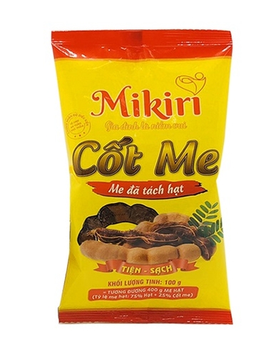 Cốt me tách hạt Mikiri gói 100g tiện dụng