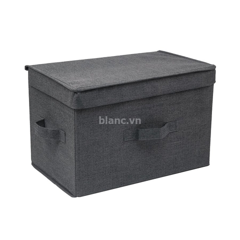 Hộp vải chữ nhật nắp liền - màu ghi