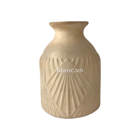 Bình gốm miệng loe vân tam giác