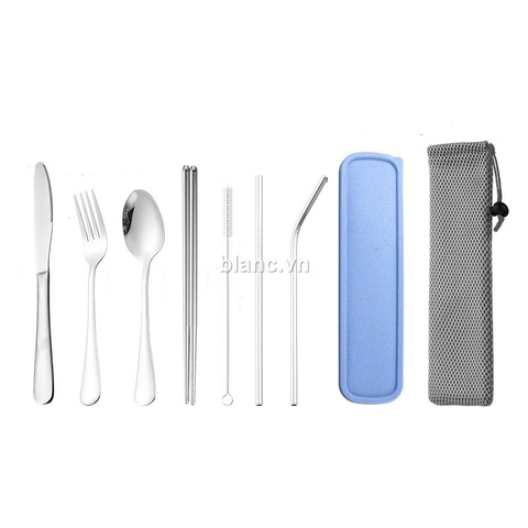 Bộ đồ ăn inox 7 món hộp xanh