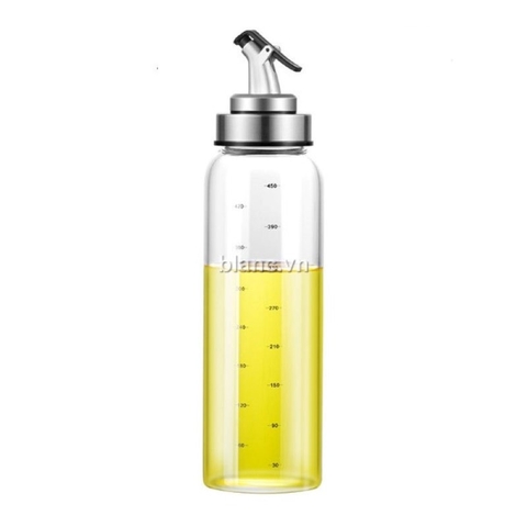 Chai thủy tinh dầu ăn chia nấc 500ml