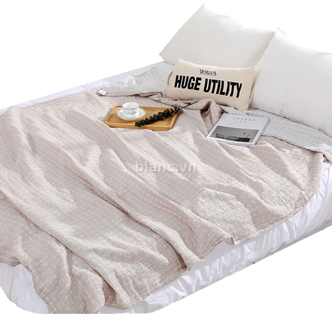 Chăn cotton họa tiết kẻ caro 200 x 230