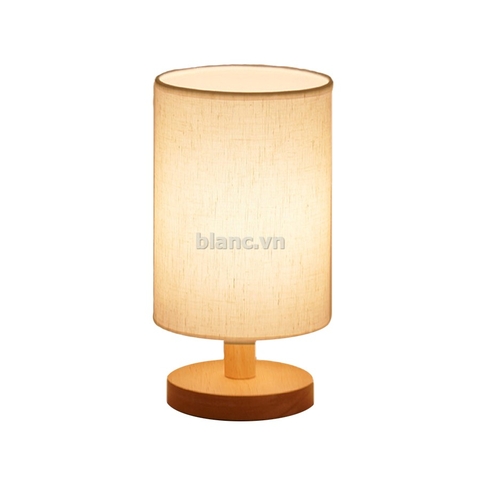 Đèn ngủ trụ tròn đế gỗ lớn
