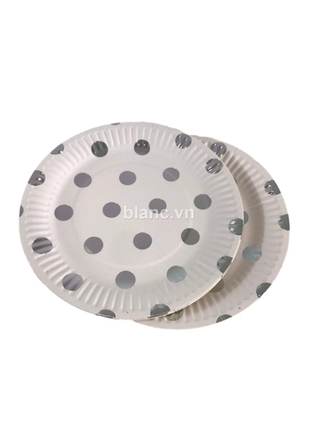 Set 10 đĩa giấy họa tiết chấm bi