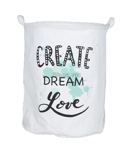 Sample Giỏ canvas tròn trắng in chữ dream