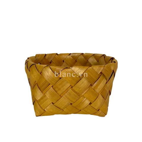 Giỏ gỗ đan tròn không quai size nhỏ
