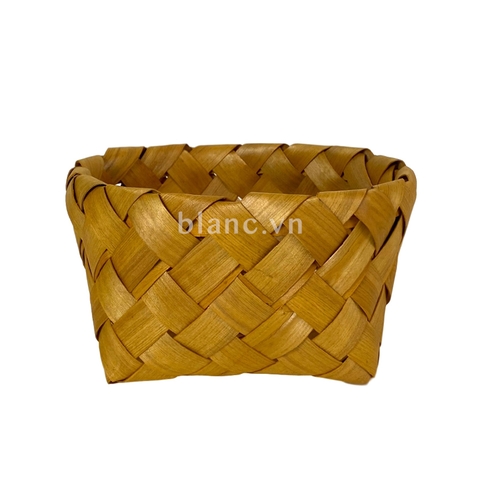 Giỏ gỗ đan tròn không quai size lớn