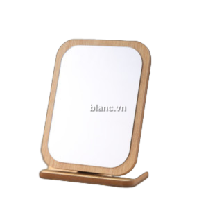 Gương gỗ để bàn nâu sáng
