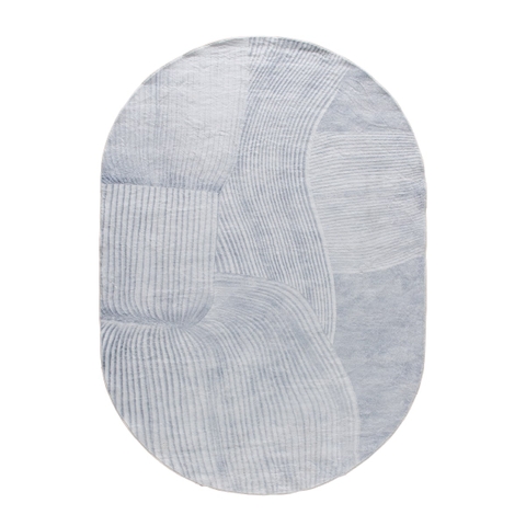 Thảm trải sàn Hayden Ghi oval lông mềm