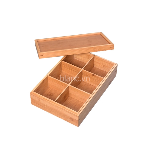 Hộp đựng mứt chữ nhật 6 ngăn nắp kín