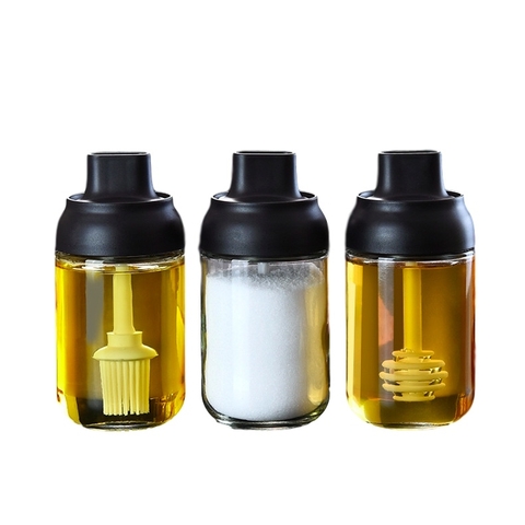 Set 3 hũ thủy tinh dầu ăn, gia vị, mật ong