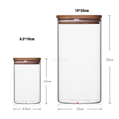 Hũ thủy tinh nắp tre 1.95 L