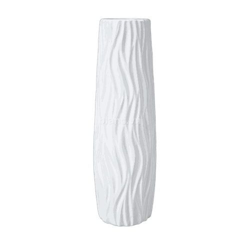 Bình gốm màu trắng vân sóng 45 cm