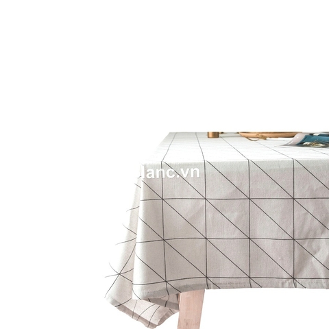 Khăn trải bàn trắng caro chéo 100x140