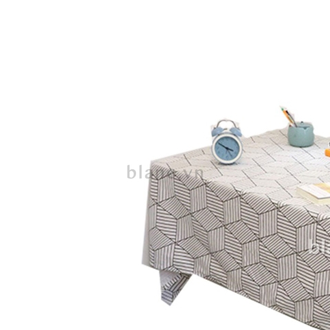 Khăn trải bàn cotton lục giác sọc