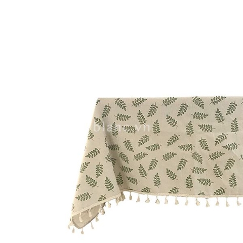 Khăn trải bàn hoạ tiết lá 90x90 cm