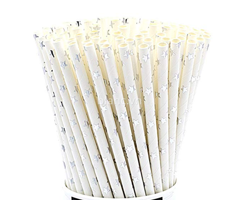 Set 25 ống hút giấy họa tiết ngôi sao