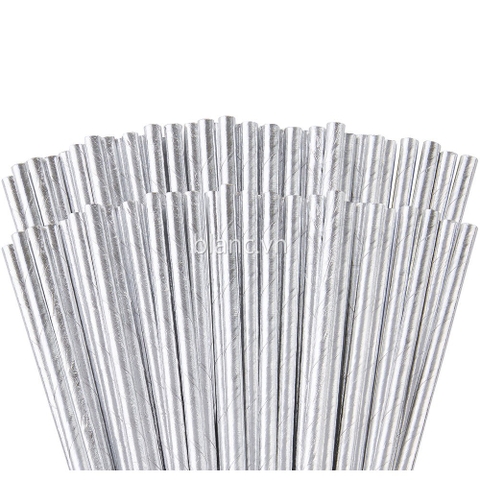 Set 25 ống hút giấy màu trơn