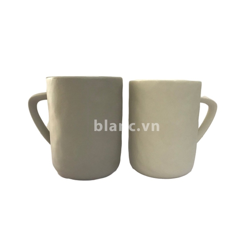 Set 2 cốc gốm be và ghi