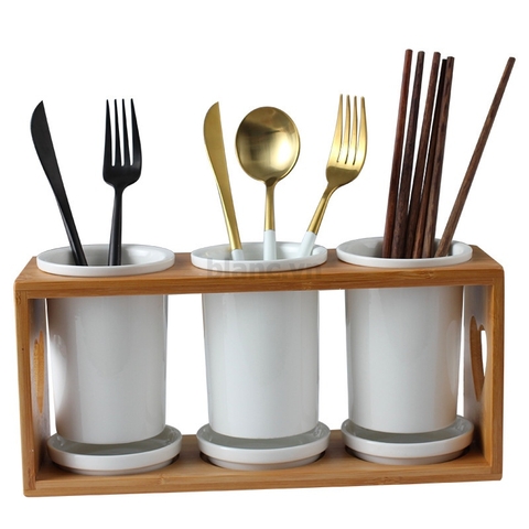 Set 3 ống sứ đựng muỗng đũa