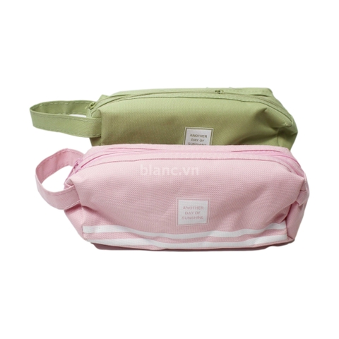 Sample Set 2 hộp bút kẻ sọc ( hồng + xanh lá )