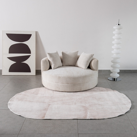 Thảm trải sàn Hayden Nâu oval lông mềm