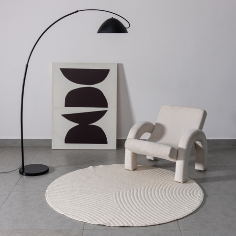 Thảm trải sàn Yara tròn dệt chống nước khổ tùy chọn