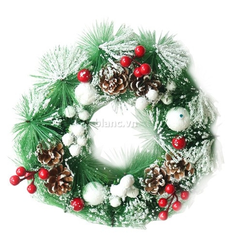 Vòng nguyệt quế Noel tuyết