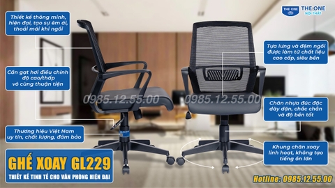 Chi tiết tính năng ghế xoay văn phòng Hòa Phát The One GL229