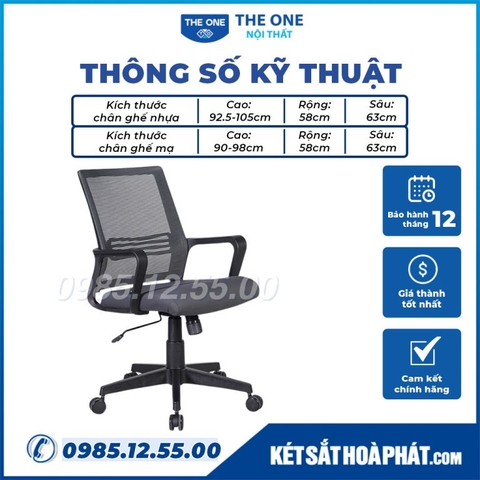 Thông số kỹ thuật ghế xoay văn phòng GL119