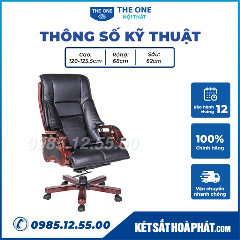 Ghế Hòa Phát The One TQ07 lãnh đạo bọc da thật