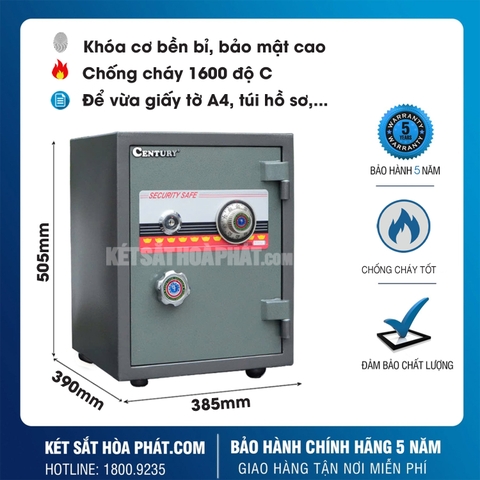 Két sắt Chống Cháy Century CF45BL khóa cơ