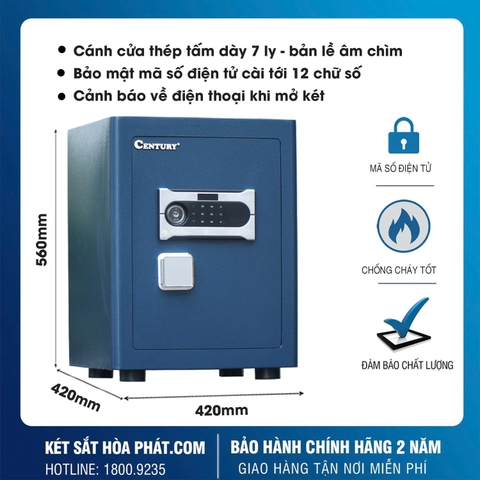 Két sắt Century MN65DT Plus, có báo động qua điện thoại