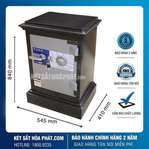 Két sắt công đức Century KCD840 khóa cơ màu đen