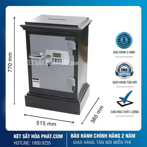 Két sắt hòm công đức KCD770 khóa điện tử màu đen