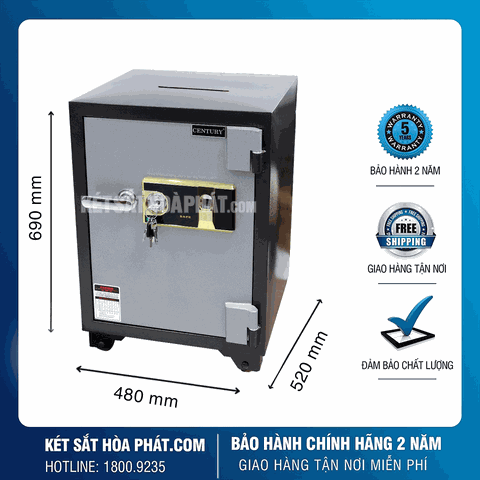 Két sắt vân tay công đức, thu ngân KCD690 khóa vân tay