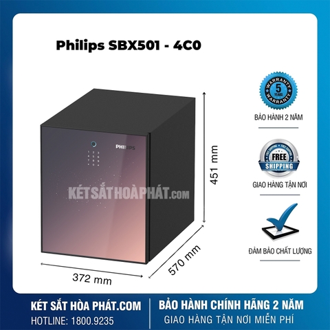 Két sắt thông minh chống cháy cao cấp Philips SBX501-4C0