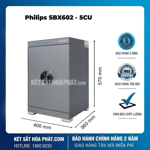 Két sắt nhập khẩu Philips SBX602-5CU vân tay điện tử, kết nối wifi